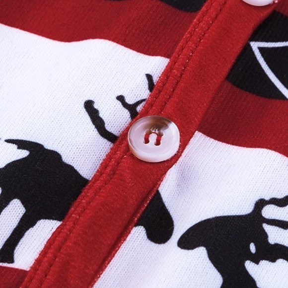 Red Christmas Element Print Long Cardigan - Picture 6 of 11